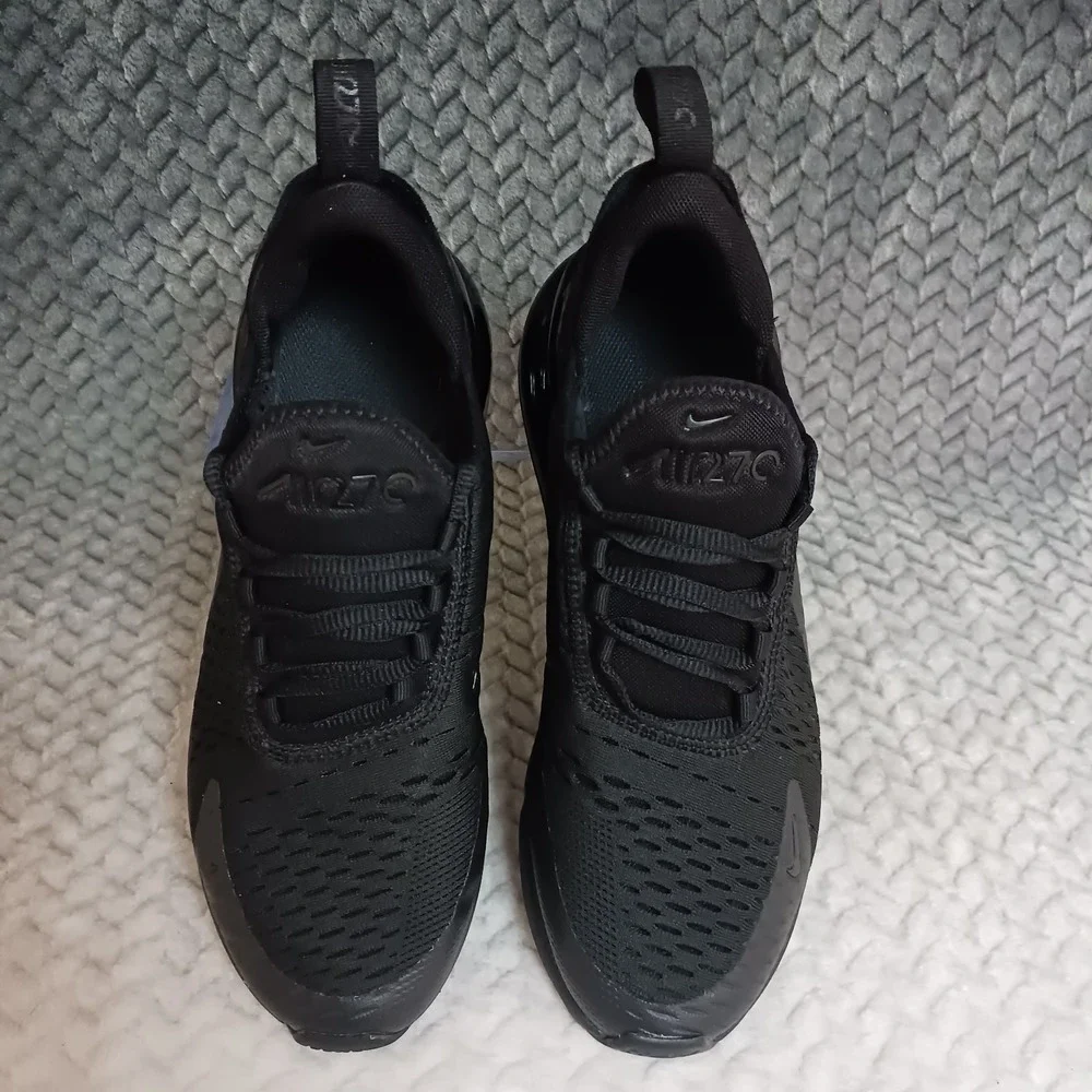 Nike Air Max 270 Triple Black GS Walking Running Shoes Size 6.5Y Women's 8